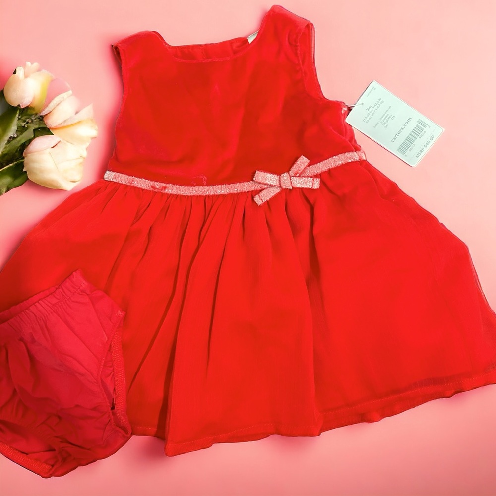 carter’s red velvet dress
